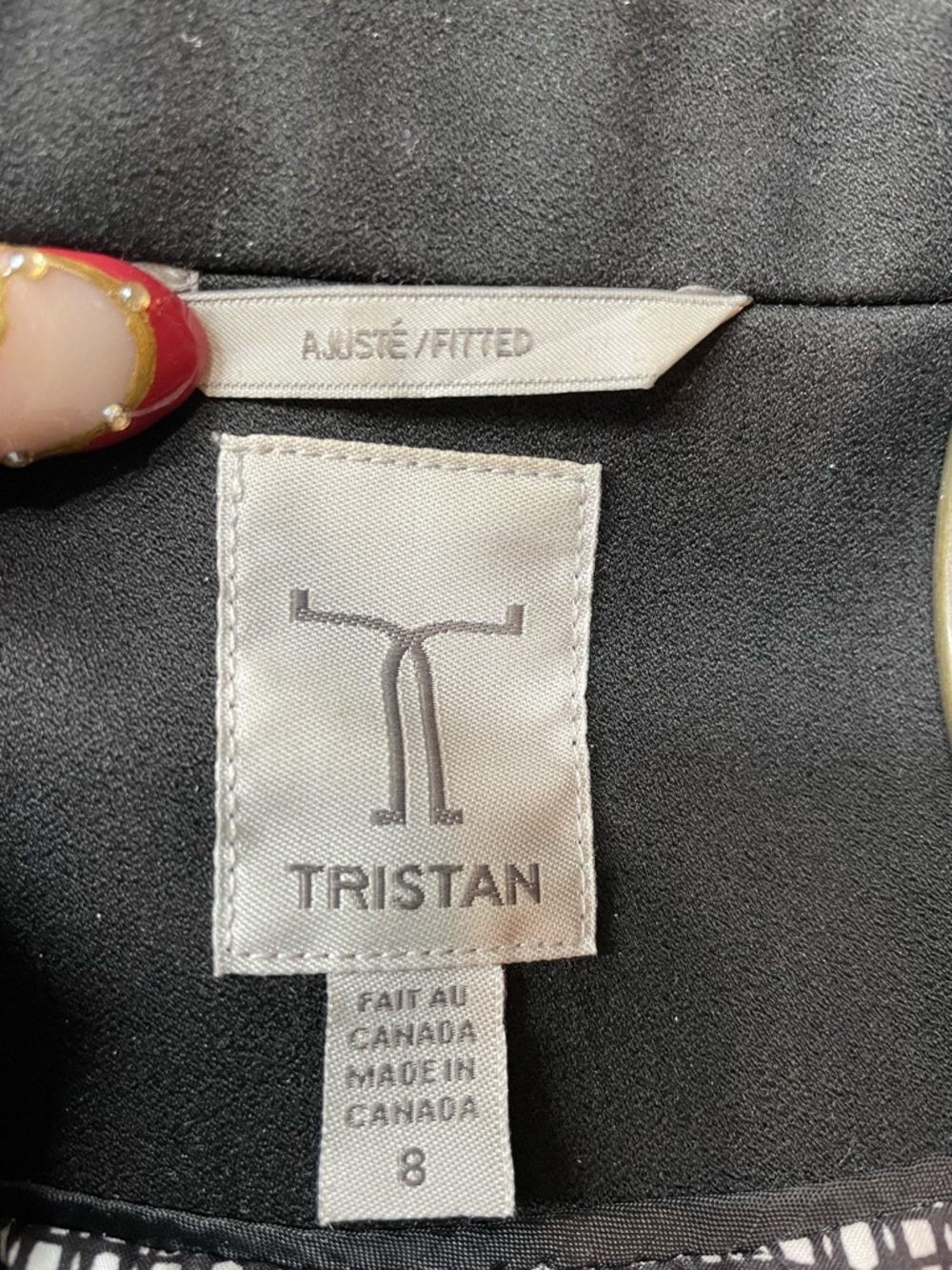 Tristan Blazer Women Size 8‎ Black Condition Tailored Stand Collar Jacket - Picture 9 of 9